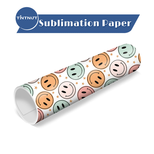 Tintnut Retro Smiley Face Sublimation Ink Transfer Sheets,Smiley Face Pattern Sublimation Transfer Paper Compatible with Cricut for DIY Mugs,T-Shirts and Easy to use Transfer.