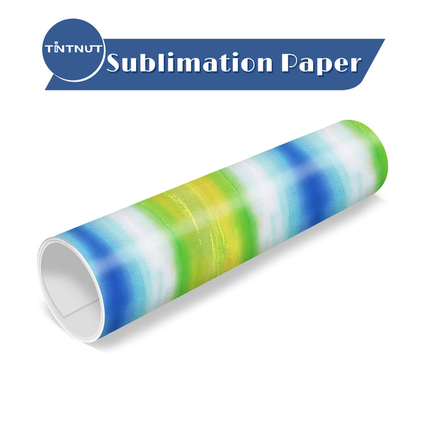 Tintnut Teal Green Cyan Gradient Rainbow Watercolor Pattern Sublimation Transfer Paper,Sublimation Transfer Sheets Compatible with Cricut for DIY Mugs,T-Shirts and Easy to use Weed.