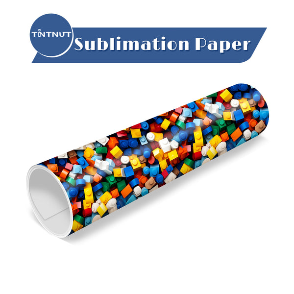 Tintnut Building Block Pattern Sublimation Transfer Sheets,LEGO Pattern Permanent Transfer Paper Compatible with Cricut for DIY Mugs,T-Shirts and Easy to use Transfer.