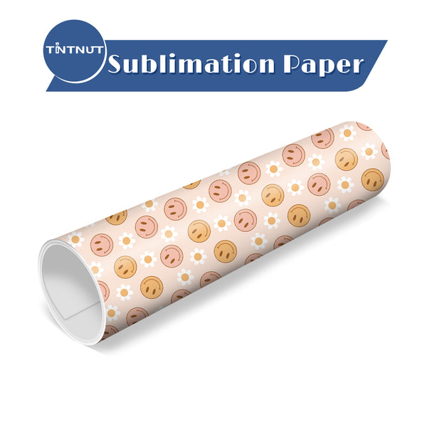 Tintnut Retro Smiley Face Sublimation Ink Transfer Sheets,Smiley Face Pattern Sublimation Transfer Paper Compatible with Cricut for DIY Mugs,T-Shirts and Easy to use Weed.