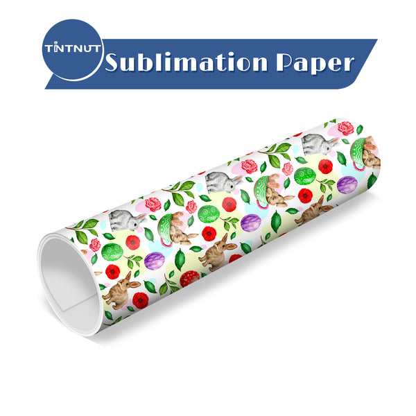 Tintnut Easter Egg Pattern Sublimation Transfer Paper,Pink Rabbit Pattern Sublimation Transfer Sheets Compatible with Cricut for DIY Mugs,T-Shirts and Easy to use Weed.