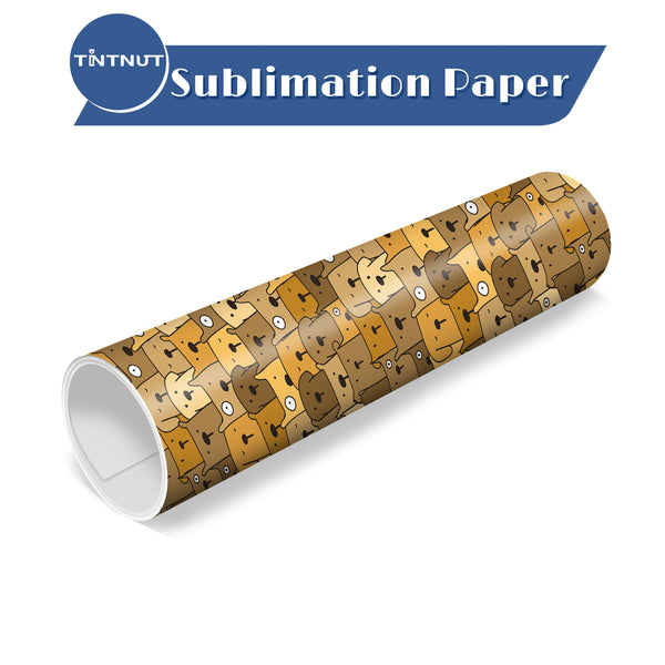 Tintnut Cartoon Dog Pattern Sublimation Transfer Paper,Sublimation Transfer Sheets Compatible with ALL Machine and Easy to use Weed.