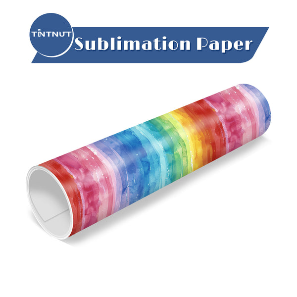 Tintnut Colorful Vibrant Rainbow Watercolor Pattern Sublimation Transfer Paper,Sublimation Transfer Sheets Compatible with Cricut for DIY Mugs,T-Shirts and Easy to use Weed.