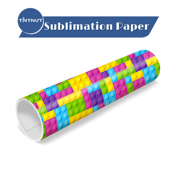 Tintnut Building Block Pattern Sublimation Transfer Paper,LEGO Pattern Permanent Transfer Sheets Compatible with ALL Machine and Easy to use Transfer.