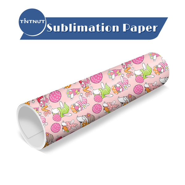 Tintnut Easter Egg Pattern Sublimation Transfer Paper,Pink Rabbit Pattern Sublimation Ink Transfer Sheets Compatible with ALL Machine and Easy to use Transfer.