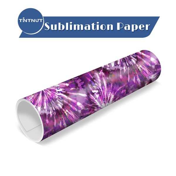 Tintnut Tie Dye Sublimation Transfer Paper,Purple Vortex Patterned Sublimation Transfer Sheets Compatible with ALL Machine and Easy to use Weed