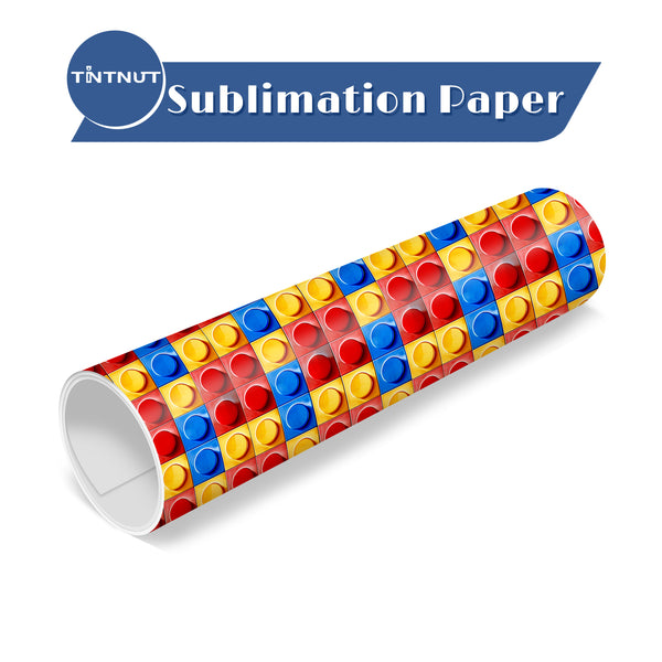Tintnut Building Block Pattern Sublimation Transfer Paper,LEGO Pattern Permanent Ink Transfer Sheets Compatible with ALL Machine and Easy to use Weed.