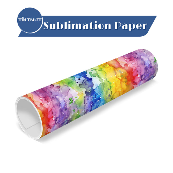 Tintnut Colorful Chameleon Rainbow Gradient Watercolor Pattern Sublimation Transfer Paper,Sublimation Transfer Sheets Compatible with Cricut for DIY Mugs,T-Shirts and Easy to use Weed.