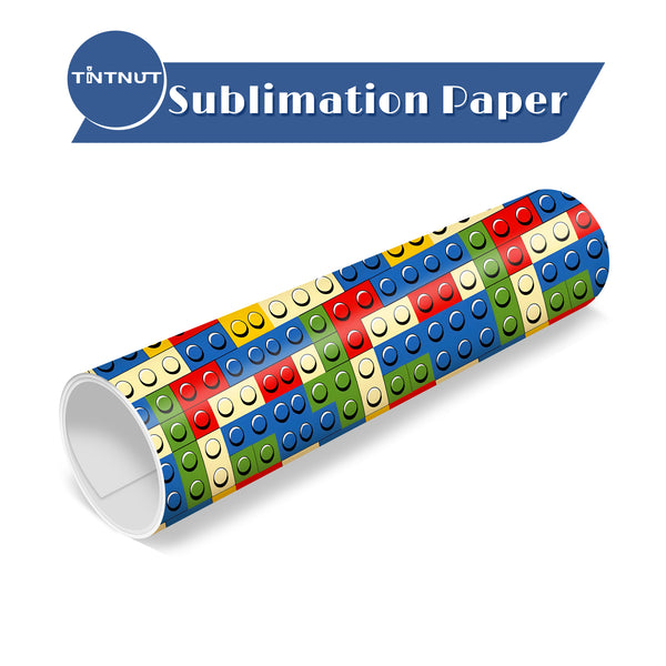Tintnut Building Block Pattern Sublimation Transfer Paper,LEGO Pattern Permanent Ink Transfer Sheets Compatible with ALL Machine and Easy to use Transfer.
