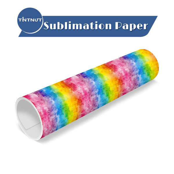 Tintnut Colorful Iridescent Rainbow Watercolor Pattern Sublimation Transfer Paper,Sublimation Transfer Sheets Compatible with Cricut for DIY Mugs,T-Shirts and Easy to use Weed.