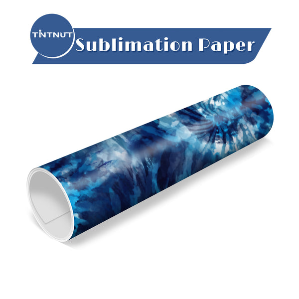 Tintnut Tie Dye Sublimation Transfer Paper,Blue Vortex Patterned Sublimation Transfer Sheets Compatible with ALL Machine and Easy to use Weed