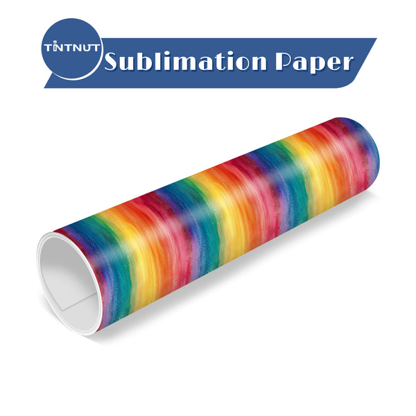 Tintnut Pink Purple Rainbow Gradient Watercolor Pattern Sublimation Transfer Paper,Sublimation Transfer Sheets Compatible with Cricut for DIY Mugs,T-Shirts and Easy to use Weed.
