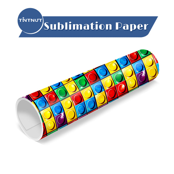 Tintnut Building Block Pattern Sublimation Transfer Sheets,LEGO Pattern Permanent Transfer Paper Compatible with ALL Machine and Easy to use Transfer.