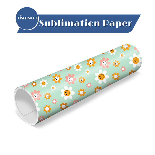 Tintnut Retro Smiley Face Sublimation Ink Transfer Sheets,Smiley Face Pattern Sublimation Transfer Paper Compatible with ALL Machine and Easy to use Weed.