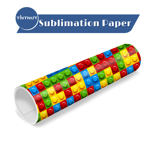 Tintnut Building Block Pattern Sublimation Transfer Paper,LEGO Pattern Permanent Transfer Sheets Compatible with Cricut for DIY Mugs,T-Shirts and Easy to use Weed.
