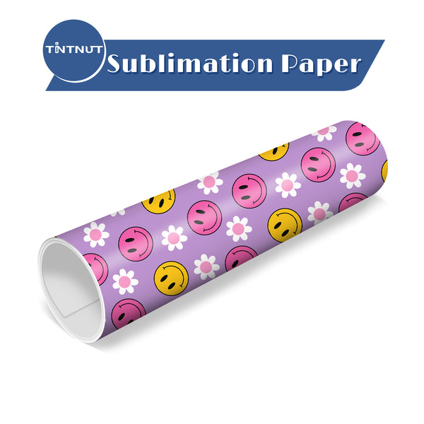 Tintnut Retro Smiley Face Sublimation Transfer Paper,Smiley Face Pattern Sublimation Transfer Sheets Compatible with Cricut for DIY Mugs,T-Shirts and Easy to use Weed.