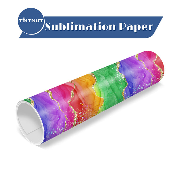 Tintnut Holographic Rainbow Gradient Watercolor Pattern Sublimation Transfer Paper,Sublimation Transfer Sheets Compatible with Cricut for DIY Mugs,T-Shirts and Easy to use Weed.