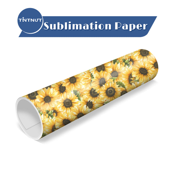 Tintnut Sunflower Pattern Sublimation Transfer Paper,Sublimation Ink Transfer Sheets Compatible with ALL Machine and Easy to use Weed.