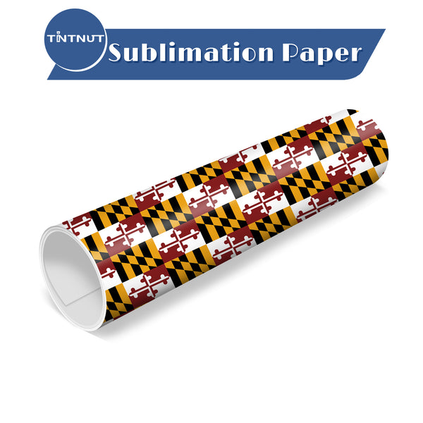 Tintnut Maryland Flag Pattern Sublimation Transfer Paper,Sublimation Transfer Sheets Compatible with ALL Machine and Easy to use Transfer.