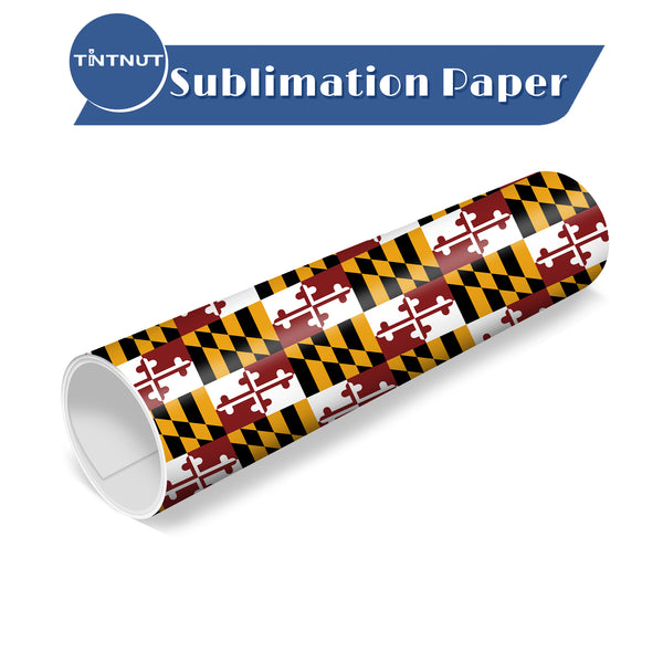 Tintnut Maryland Flag Pattern Sublimation Transfer Paper,Sublimation Ink Transfer Sheets Compatible with ALL Machine and Easy to use Weed.