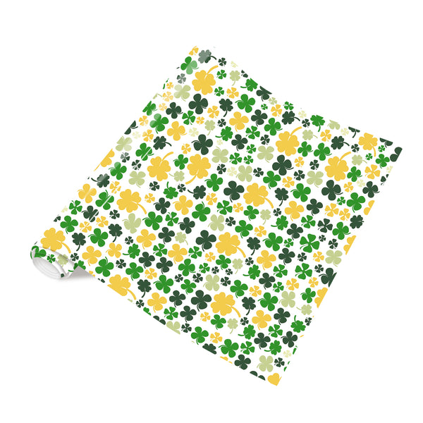 Tintnut St. Patrick's Vinyl Heat Transfer Green HTV Iron on Vinyl Clover Patterned HTV Vinyl for Fabrics Shamrock HTV