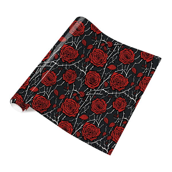 Tintnut Black Halloween HTV Vinyl Red Rose and Skull Patterned HTV Iron on Vinyl for T-Shirts Bloody Hand Vinyl Heat Transfer