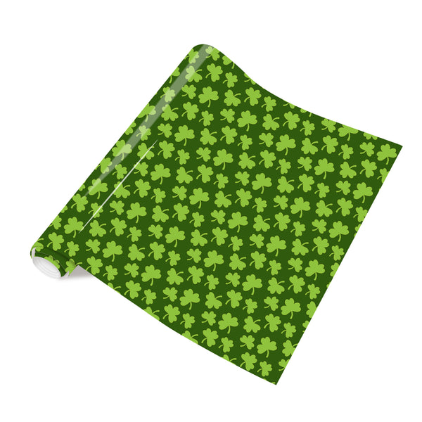 Tintnut St. Patrick's HTV Vinyl Green Vinyl Heat Transfer Iron on Vinyl Clover Patterned HTV Vinyl for Fabrics Shamrock HTV