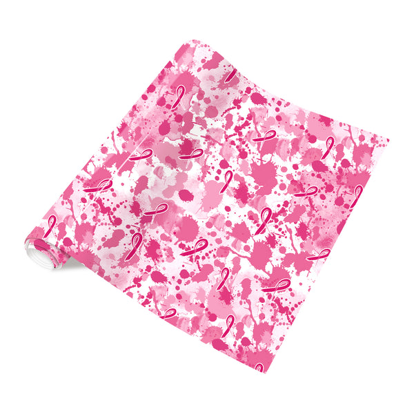 Tintnut Black Pink Heat Transfer Vinyl Breast Cancer Patterned HTV Vinyl Iron on Vinyl Pink Ribbon HTV Heat Transfer Vinyl