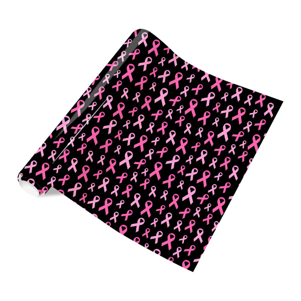 Tintnut Black Pink HTV Heat Transfer Vinyl Breast Cancer Patterned HTV Iron on Vinyl Pink Ribbon HTV Vinyl Heat Transfer