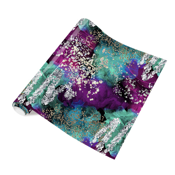 Tintnut Deep-sea Mermaid Heat Transfer Vinyl Watercolor Art Pink Purple Blue Block Gradient Patterned HTV Iron on Vinyl for T-Shirts, Clothing & Bags