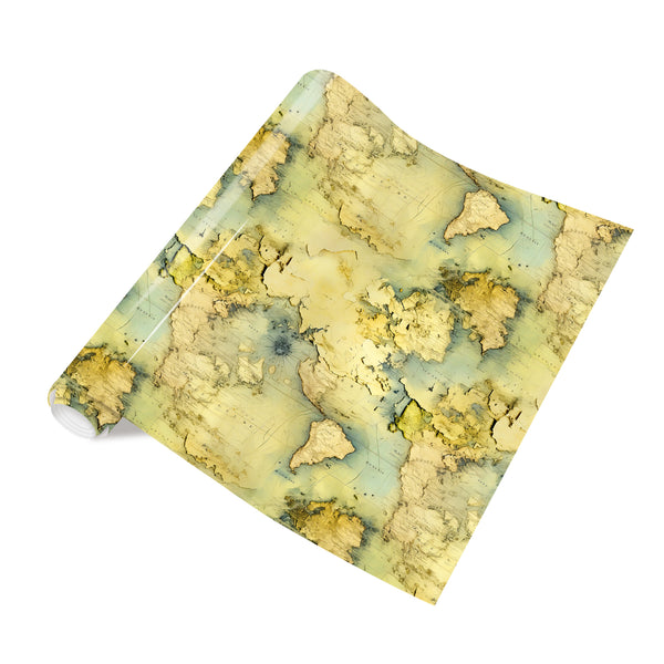 Tintnut Vintage Map Amber Retro Map Pattern Heat Transfer Vinyl Patterned HTV for Fabric Iron on Vinyl for T-Shirts