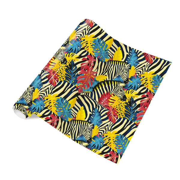 Thintnut African Zebra Yellow Blue Floral Pattern Heat Transfer Vinyl Patterned HTV for Fabric Iron on Vinyl for T-Shrts