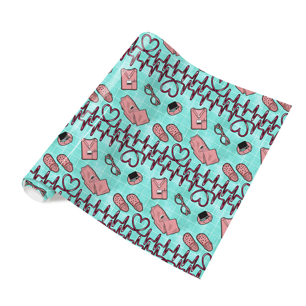 Tintnut Nurses Day Heat Transfer Vinyl Cyan Pink Color HTV Patterned HTV for Fabric HTV Vinyl Iron on Vinyl for T-Shirts DIY