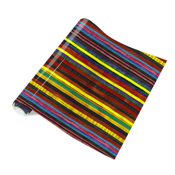 Tintnut African Multicolor Striped Pattern Heat Transfer Vinyl Patterned HTV for Fabric Iron on Vinyl for T-Shirts