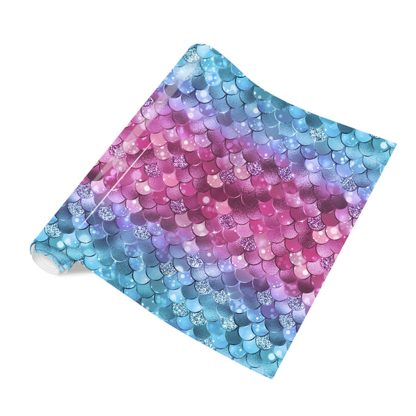 Tintnut Deep-sea Mermaid Heat Transfer Vinyl Dreamy Purple-red Scaly Gradient Patterned HTV Iron on Vinyl for T-Shirts, Clothing & Bags