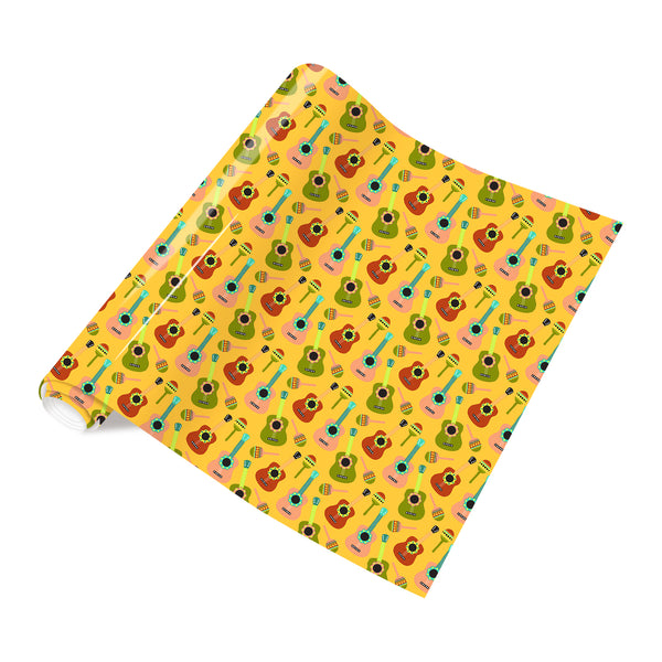 Tintnut Classic Mexican Heat Transfer Vinyl Yellow Guitar Patterned HTV for Fabric HTV Vinyl Iron on Vinyl for T-Shirts DIY