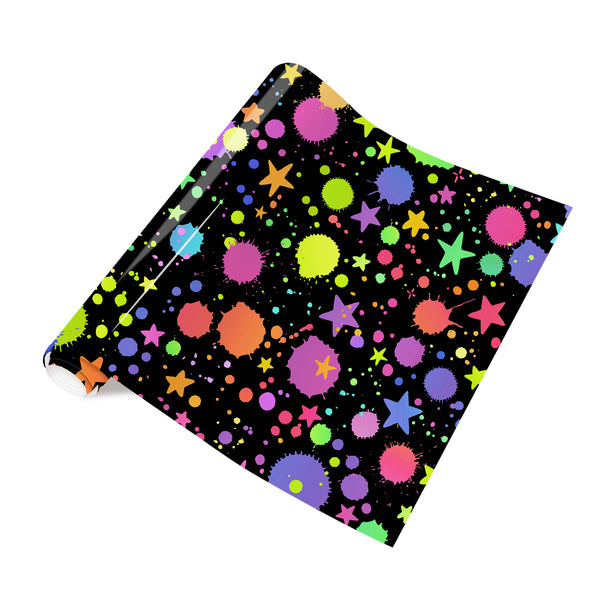 Tintnut Halloween Grow in Dark Colorful Balls and stars Heat Transfer Vinyl Patterned HTV for Luminous Iron on Vinyl for T-Shirts Clothing Bags