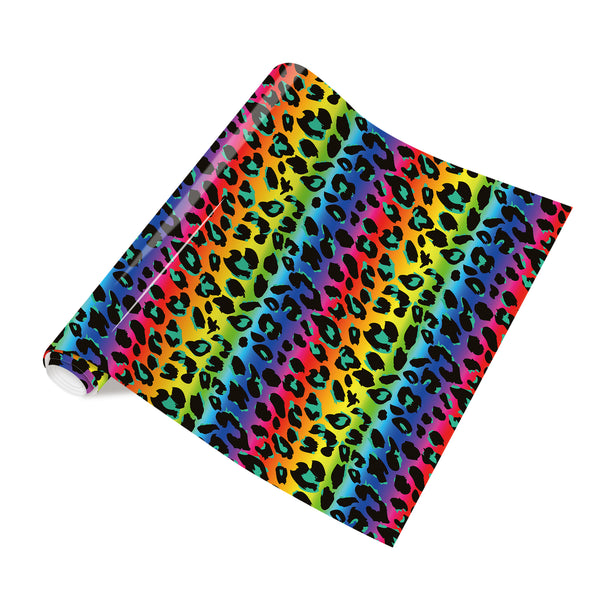 Tintnut Rainbow Leopard HTV Heat Transfer Vinyl Cheetah Heat Transfer Vinyl Safari HTV Animal Printed Iron On Vinyl for T-Shirts
