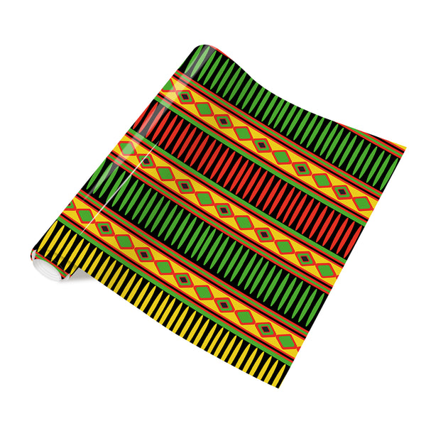 Tintnut Kente Pattern Printed HTV Vinyl African Amercian Iron on Vinyl Kwanzaa Heat Transfer Vinyl for Clothes DIY