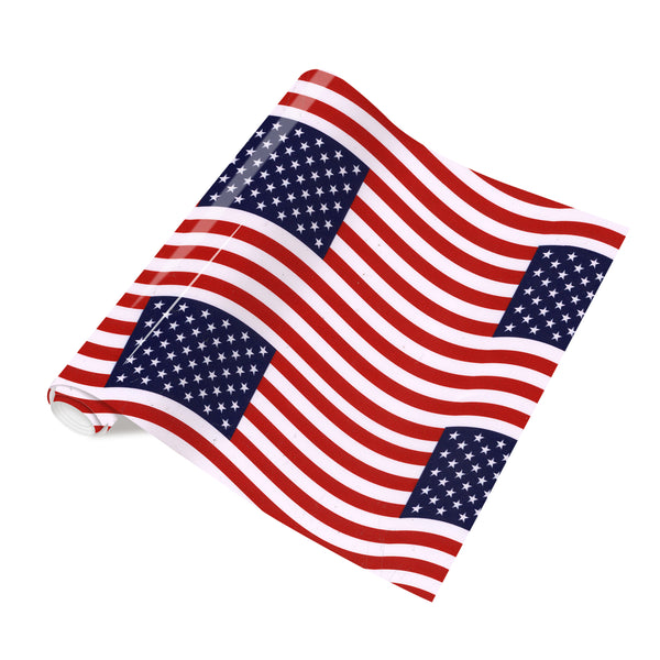 Tintnut Waves American Flag Heat Transfer Vinyl Patriotic Navy Stars Independence Day Iron On Vinyl