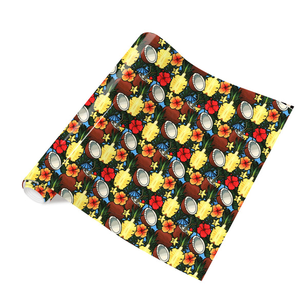 Tintnut Tropical Leaves Heat Transfer Vinyl Pineapple Hawaiian Floral Pattern Iron on Vinyl Coconut Tree Palm Printed HTV DIY T-Shirt Hat