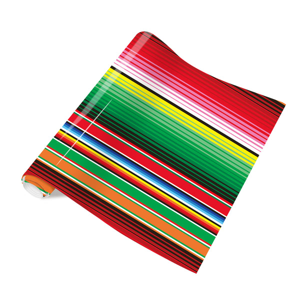 Tintnut Cinco De Mayo Mexico HTV Mexican Serape Heat Transfer Vinyl Zarape Stripes HTV Iron On Vinyl for Clothes