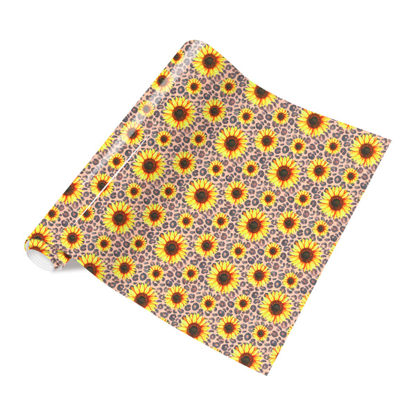 Tintnut Sunflower HTV Vinyl Green HTV Black HTV Yellow HTV Floral Heat Transfer Vinyl Iron On Vinyl for Flower Patterned HTV