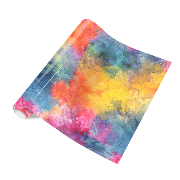 Tintnut Watercolor Art Multicolor Block Gradient Heat Transfer Vinyl Patterned HTV for Fabric Iron on Vinyl for T-Shirts