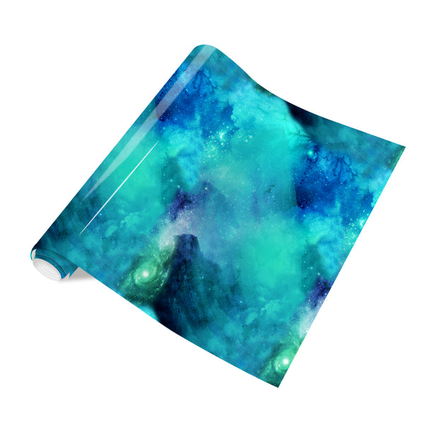 Tintnut Galaxy Heat Transfer Vinyl Stardust Starry Sky Background Iron on Vinyl Watercolor Clouds Patterned for DIY T-Shirts Hats Coats Handbags Pillow Crafts