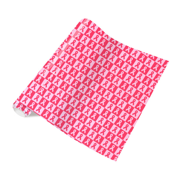 Tintnut Pink Ribbon Heat Transfer Vinyl Breast Cancer Awareness Iron on Vinyl for T-Shirts and Handbags Ribbon Patterned HTV Vinyl