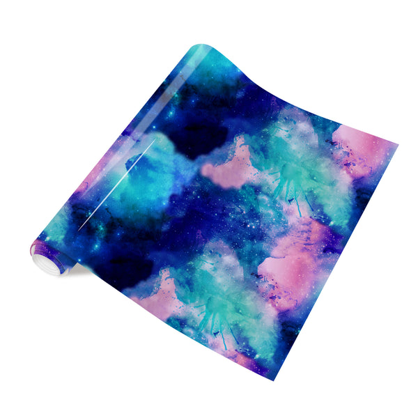 Tintnut Galaxy Vinyl Heat Transfer Stardust Starry Sky Background Iron on Vinyl Watercolor Clouds Patterned for DIY T-Shirts Hats Coats Handbags Pillow Crafts