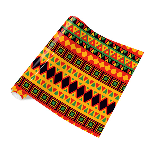Tintnut Kwanzaa HTV Kente Pattern Printed Vinyl African Amercian Iron on Vinyl for Clothes DIY