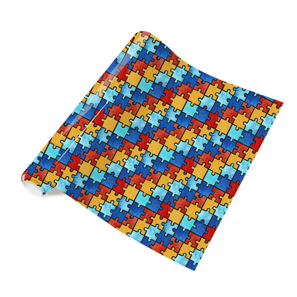 Tintnut Puzzle Pieces Heat Transfer Vinyl Autism Awareness Puzzles Craft HTV Vinyl Vinyl Rainbow Color Pattern Printed Iron on Vinyl