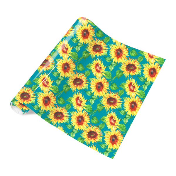 Tintnut Sunflower Heat Transfer Vinyl Green HTV Black HTV Yellow HTV Floral HTV Iron On Vinyl for Flower Patterned HTV